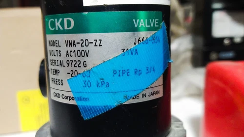 CKD VNA-20 2 Port 3/4 Inch 100VAC NC Gas cut Off Valve Transmitter Controller - Image 11
