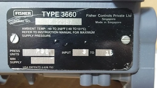 Fisher 3660 Pneumatic Valve Positioner 3-15PSI Controller Transmitter Transducer - Image 5