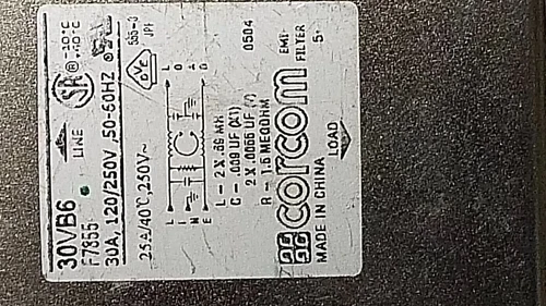 Corcom 30VB6 EMI Filter 120 250V 30A Controller Transducer Transmitter - Image 6