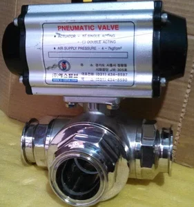 S-VALVE 3 way SS Ball Valve 50mm 1/4 Pneumatic Actuator Transducer Transmitter