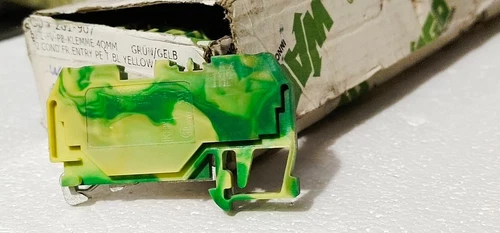 Wago 281-907 Ground Terminal Block 4 mm² 2 Conductor Din rail Cage Clamp Green - Image 2