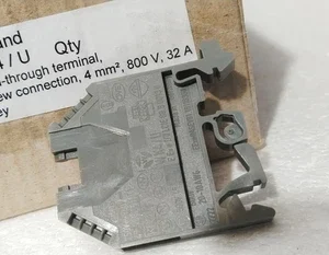Wieland Grey WK 4 /U Feed Through Terminal Block, Single level 10-20AWG 600V