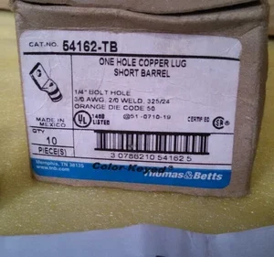 Thomas & Betts 54162-TB Copper Colour-Key Lugs Orange 50 Electrical Transducer