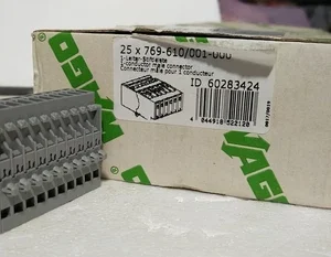 Wago 769-610/001-000 Male Cage Clamp Terminal Block 10Pole 32A 500V 4mm² Gray