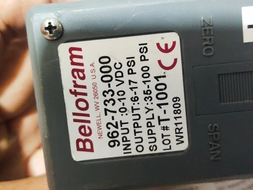Bellofram T-1001 I/P Converter 0-10VDC 3-27psi Controller Transducer Transmitter - Image 12