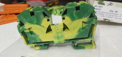 Wago 285-137 Ground Terminal Block 35mm² 2 Conductor Din rail Cage Clamp Green - Image 3