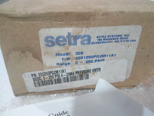 Setra 209 Pressure 250 100 PSI 4-20mA Transducer Transmitter Controller - Image 3