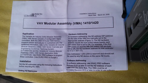 Johnson Controls AP-VMA1410-0 VAV Modular Assembly Controller Transducer - Image 3