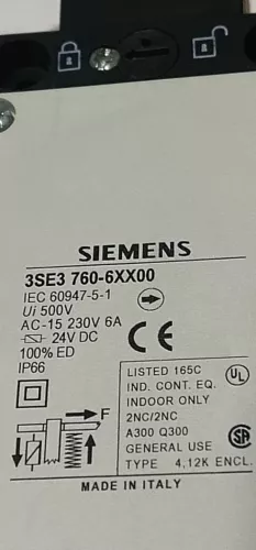 Siemens 3SE3 760 Safety Position Switch 24V Lock Actuator Controller Transducer - Image 5