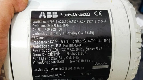 ABB FEP311 DN25 Hart Process Master Magnetic Flow Meter Controller Transmitter - Image 10