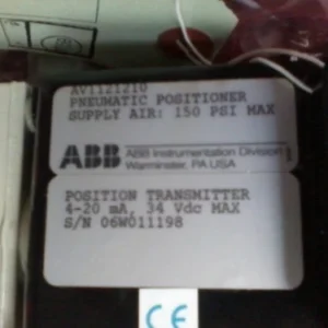 ABB AV1121210 Feedback 4-20mA Pneumatic Valve Positioner Controller Transducer