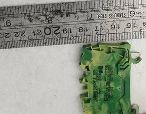 Wago 2004-1207 Ground Terminal Block 6.2mm² 2 Conductor DinRail Cage Clamp Green