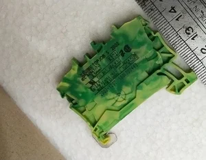 Wago 2002-1207 Ground Terminal Block 2.5mm² 2 Conductor DinRail Cage Clamp Green